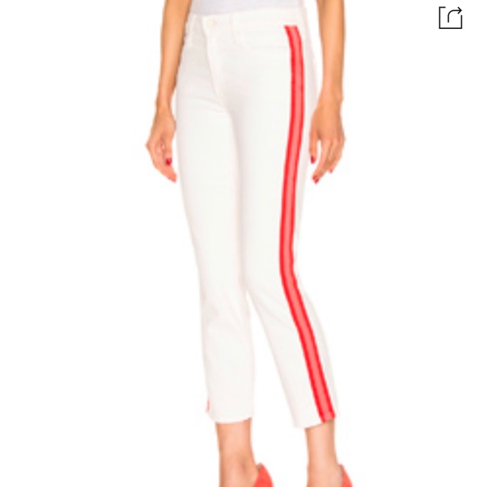 MOTHER The Dazzler Jean with Pink Stripe